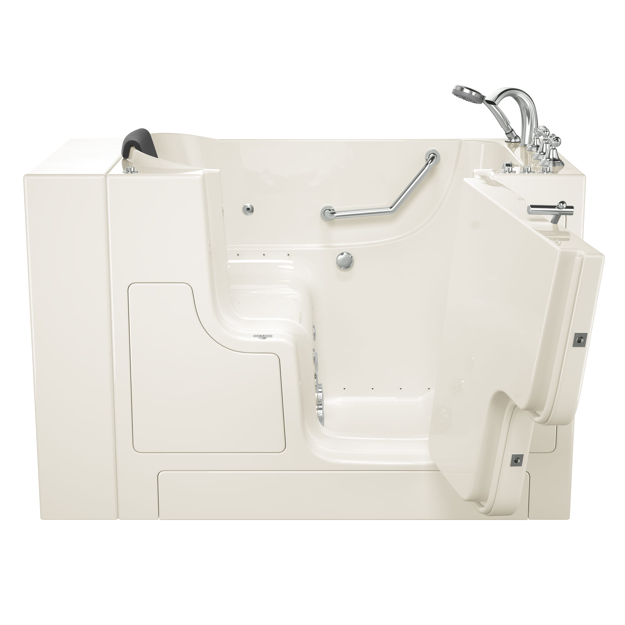 Gelcoat Premium Series 30 x 52 -Inch Walk-in Tub With Combination Air Spa and Whirlpool Systems - Right-Hand Drain With Faucet